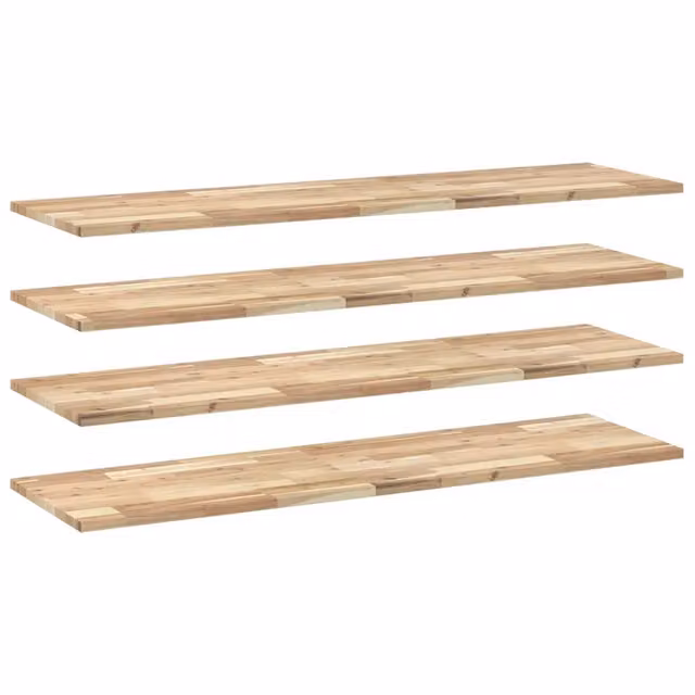 4 pz Mensole da Parete | Scaffali a Parete | Ripiano a parete 160x40x2 cm Legno Acacia Non Trattato