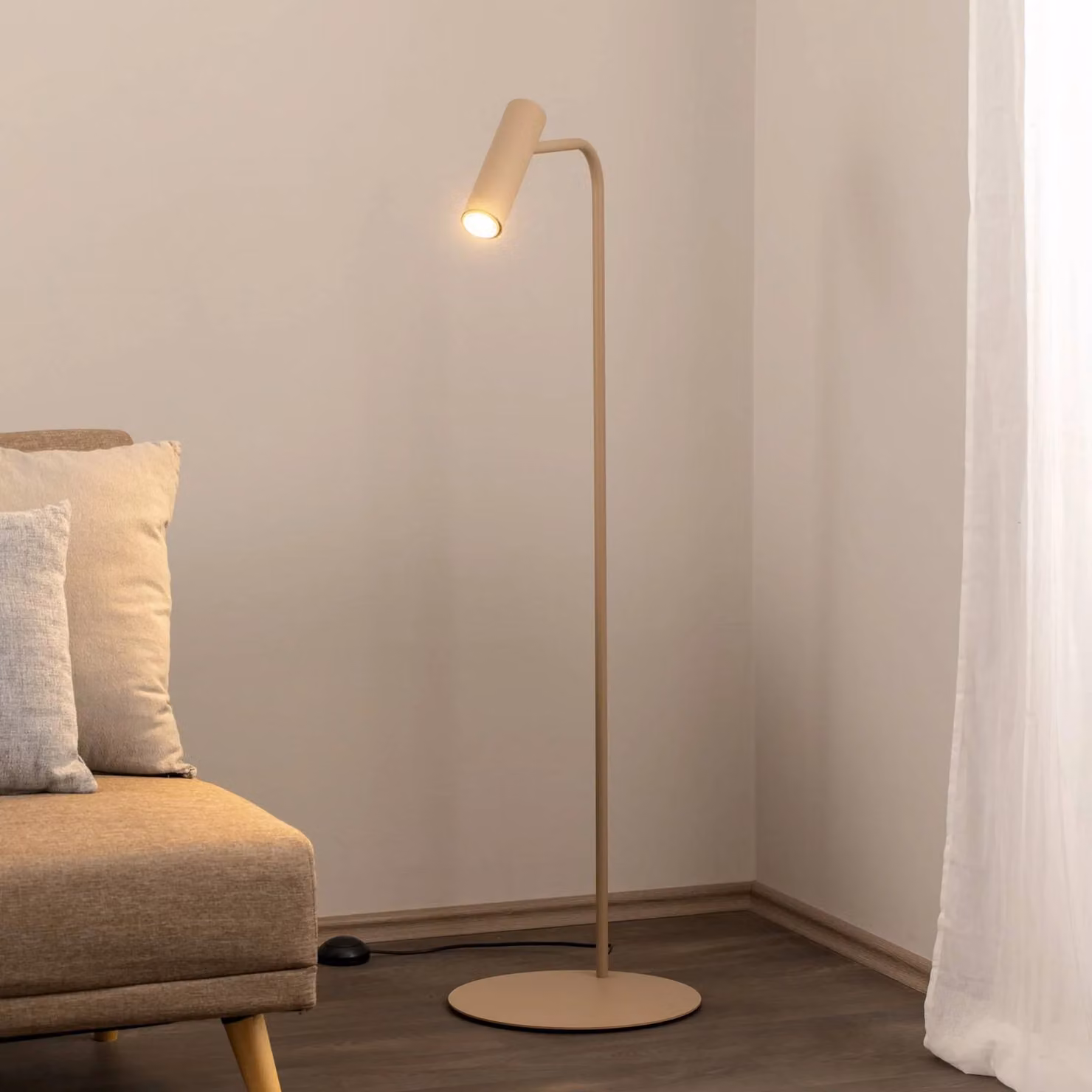 Lampada da terra Axion Luminex, Crema / Ambra, Soggiorno / Sala da pranzo, Metallo, Moderno, Lampada da terra