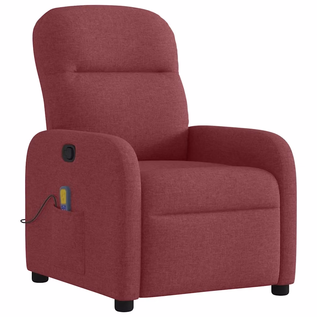 Poltrona Relax Reclinabile vidaXL in Tessuto Rosso con Braccioli e Regolazione Manuale – 2