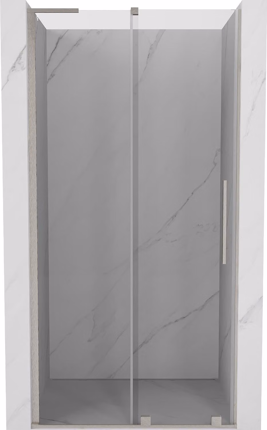 Mexen Velar L porte doccia scorrevoli 110 cm, trasparente, nichel spazzolato - 871-110-003-01-97