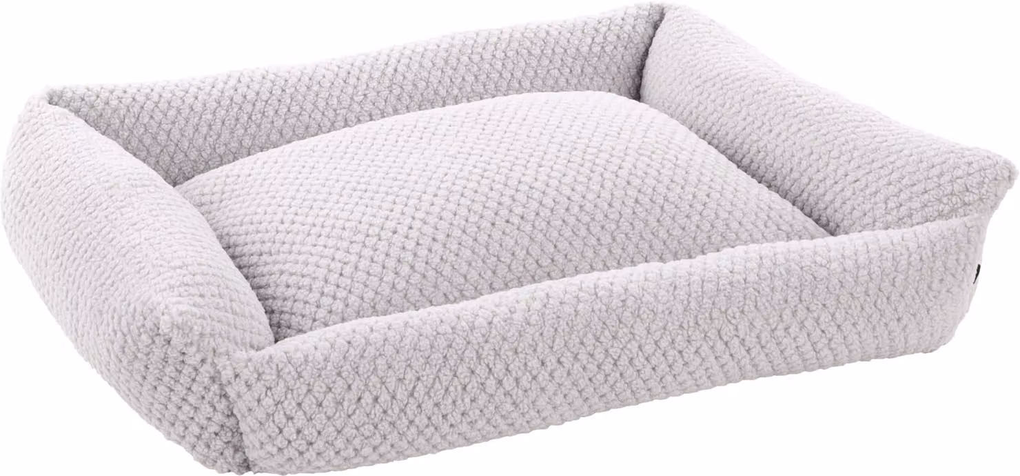 Cesto rettangolare in tessuto Jacquard, colore grigio, marca Flamingo - 80x67x22 cm - Lavabile - Fondo antiscivolo
