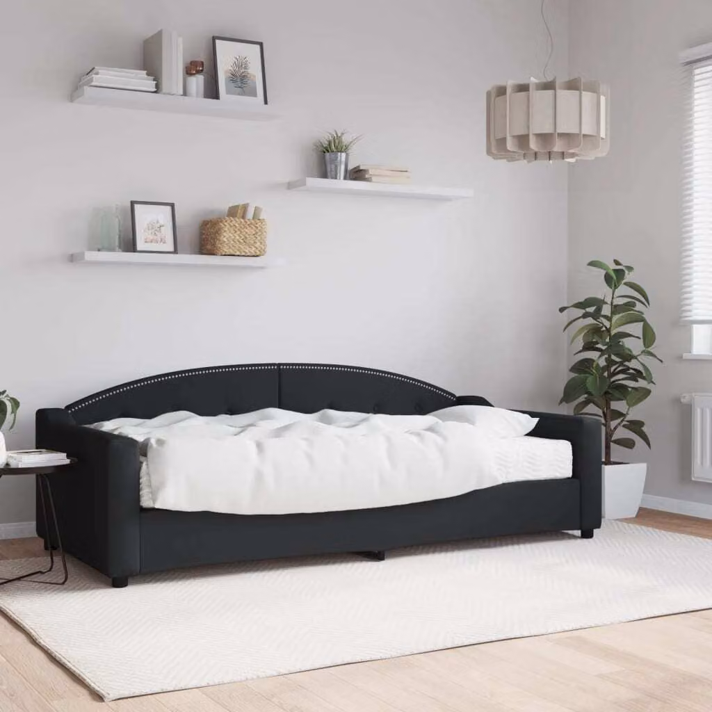 Maison Exclusive - Divano letto con materasso nero 90x200 cm in tessuto