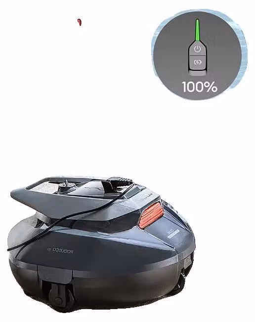 Pulitore robotizzato per piscine, con doppio motore, autonomia di 90 minuti, batteria da 5200 mAh, dimensioni 321 x 324 x 166 mm, capacità del filtro: 2500 ml