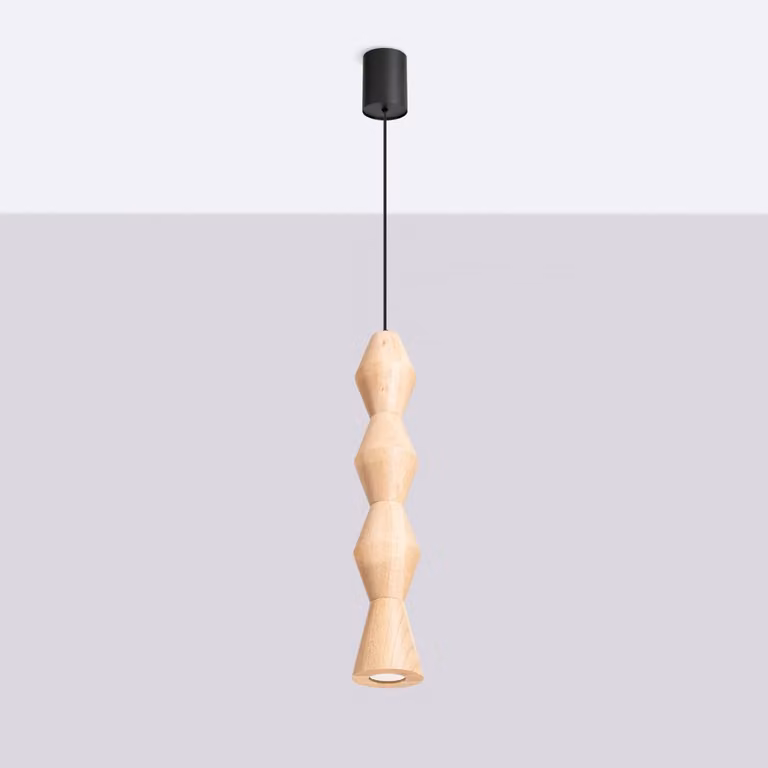 Lampada a sospensione KUBBE grande R 1xGU10 10W legno - faggio 200x10x10cm Sollux Lighting