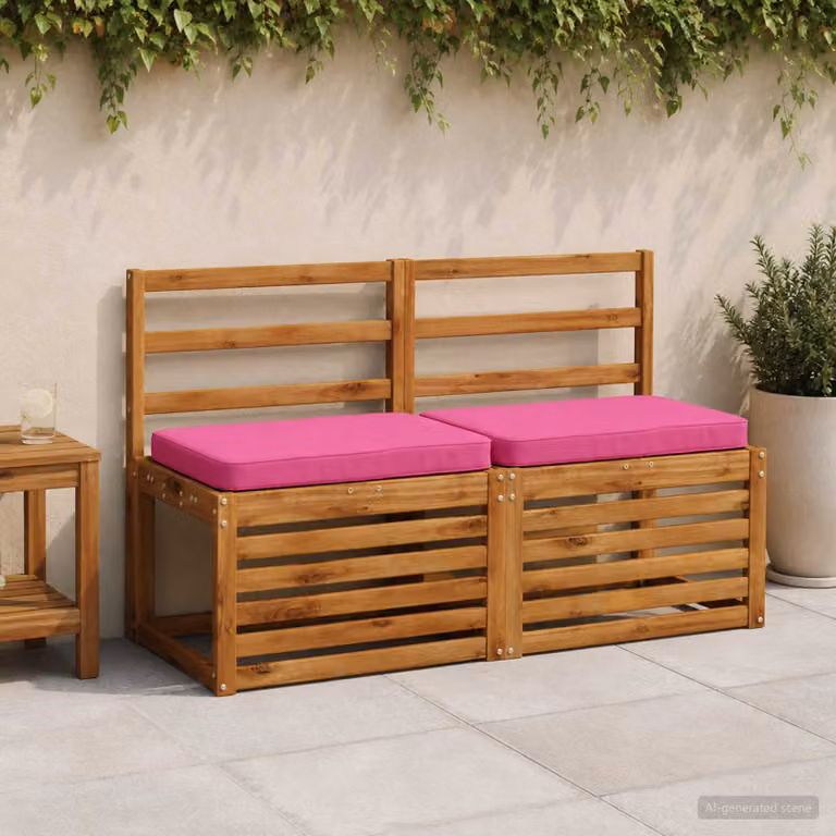 Cuscino per panchina vidaXL VUGHT in poliestere rosa con rivestimento rimovibile e lavabile