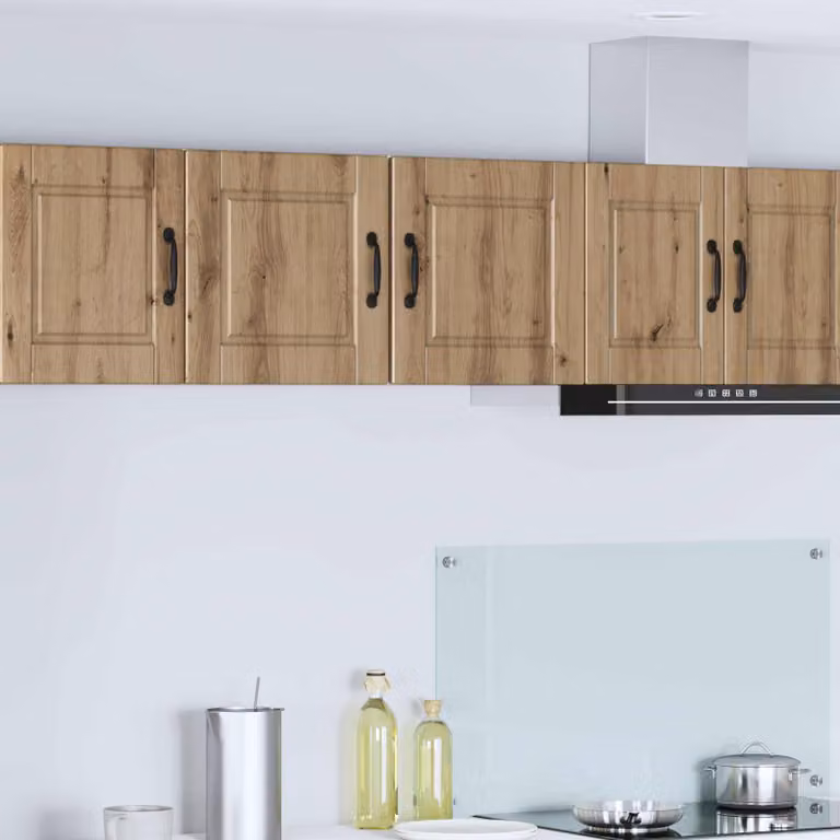 Set di 2 armadietti a muro vidaXL PORTO in legno Rovere marrone per cucina