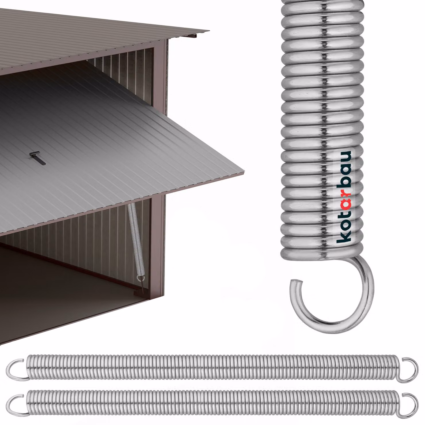 KOTARBAU® Set di 2 molle per porte da garage Filo 570 mm Molla di torsione Molla di tensione per porte da garage Porta da garage