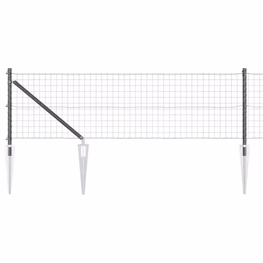 Recinzione vidaXL in acciaio rivestito in PVC grigio per installazione interrata, L: 50 m, H: 0,4 m – 2