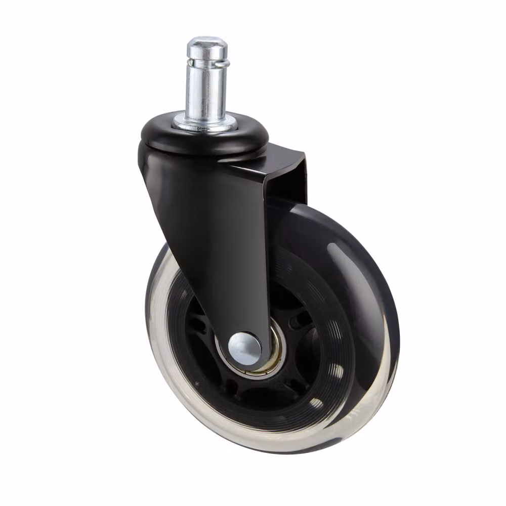 Set di rotelle per sedie da ufficio (5) - Rotelle per pavimenti rigidi ø76,2MM in poliuretano - Rotelle per sedie da scrivania 59kg - Rotelle per sedie girevoli per sedie da ufficio, sedie da gioco e sedie girevoli.