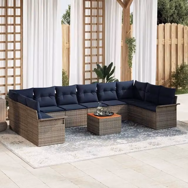 Set Divano da Giardino 11 pz 10-Numero di posti 3356050