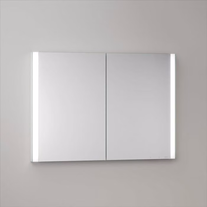 Mobiletti specchio a incasso Keuco Royal Metis LED, dimensioni 100 x 71 cm, 2 ante con riscaldamento a specchio, modello francese