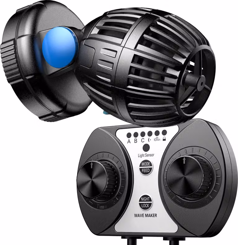 SunSun CW-110 pompa di flusso 500-4000 l/h Pompa per acquari da 10 W con forma d'onda, ciclo d'onda e potenza della pompa regolabili, con modalità giorno e notte