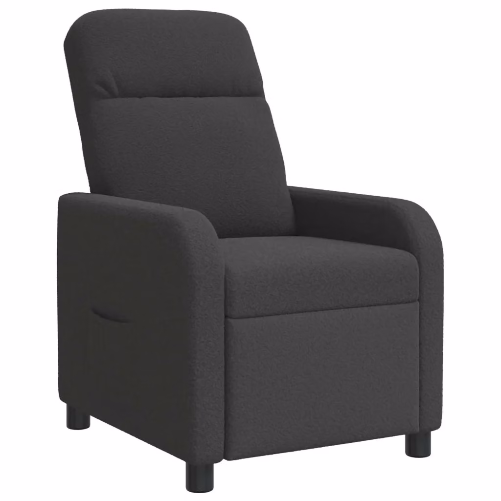 Poltrona reclinabile moderna in tessuto bouclé grigio con braccioli per il tuo relax in soggiorno – 2