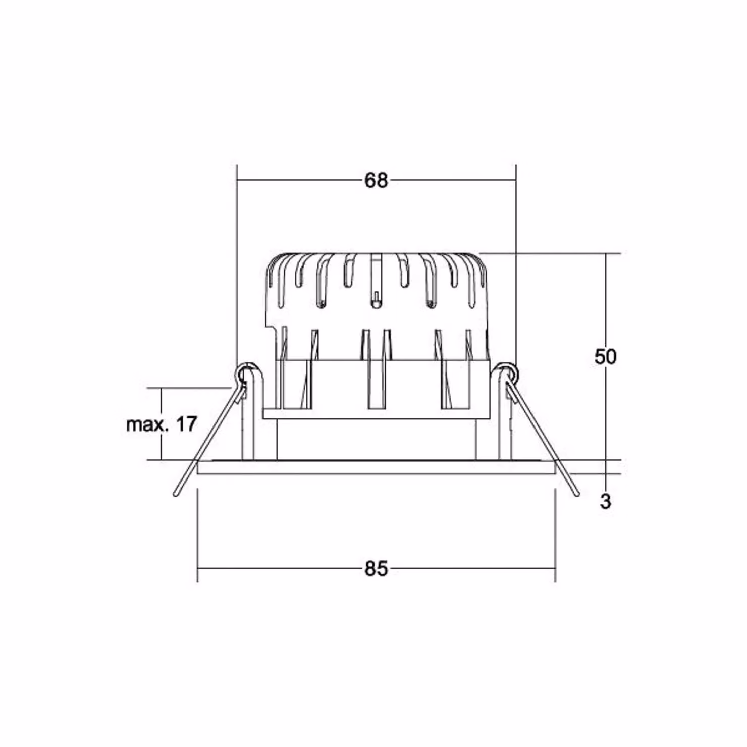 BRUMBERG BB20 IP65 incasso no dimming nichel, Alluminio / Grigio / Zincato, Bagno, Alluminio, Downlight