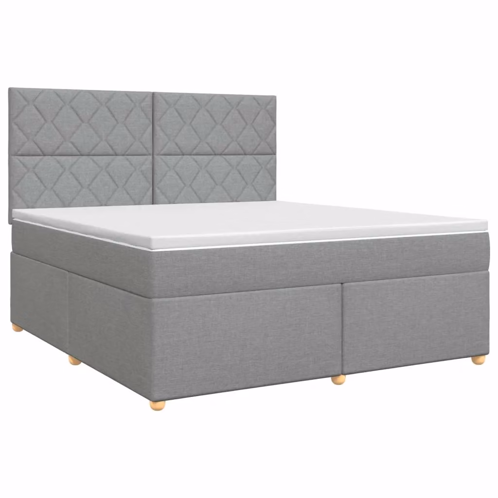 Letto box spring con materasso ibrido vidaXL Grigio e Bianco L/P: 140 x 190 cm – 2