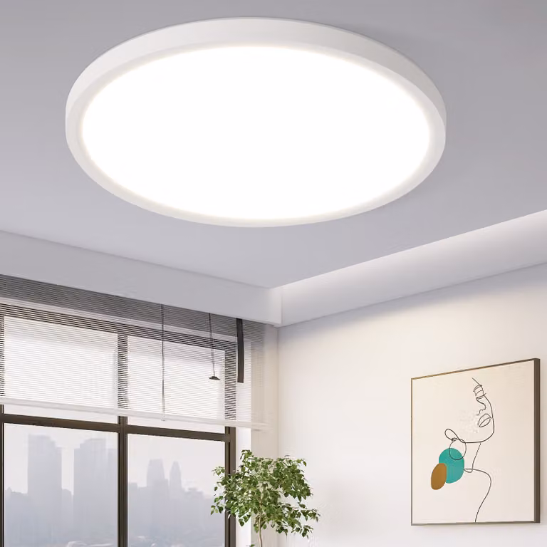ZMH lampada a soffitto LED plafoniera piatta 18W bianco caldo Ø22cm illuminazione a soffitto IP44 lampada da cucina rotonda bianca per corridoio cucina camera da letto classe