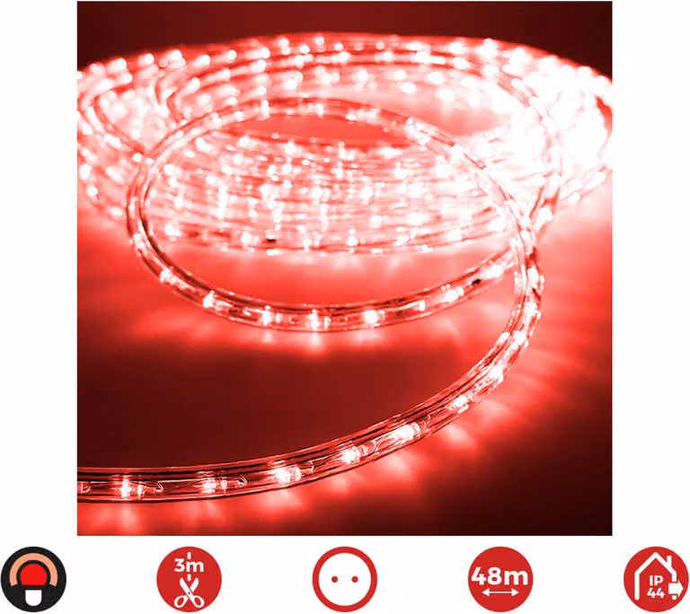 Tubo LED EDM 72706 flexiLED rosso 1,75 W x 1 m 48 m a 2 vie