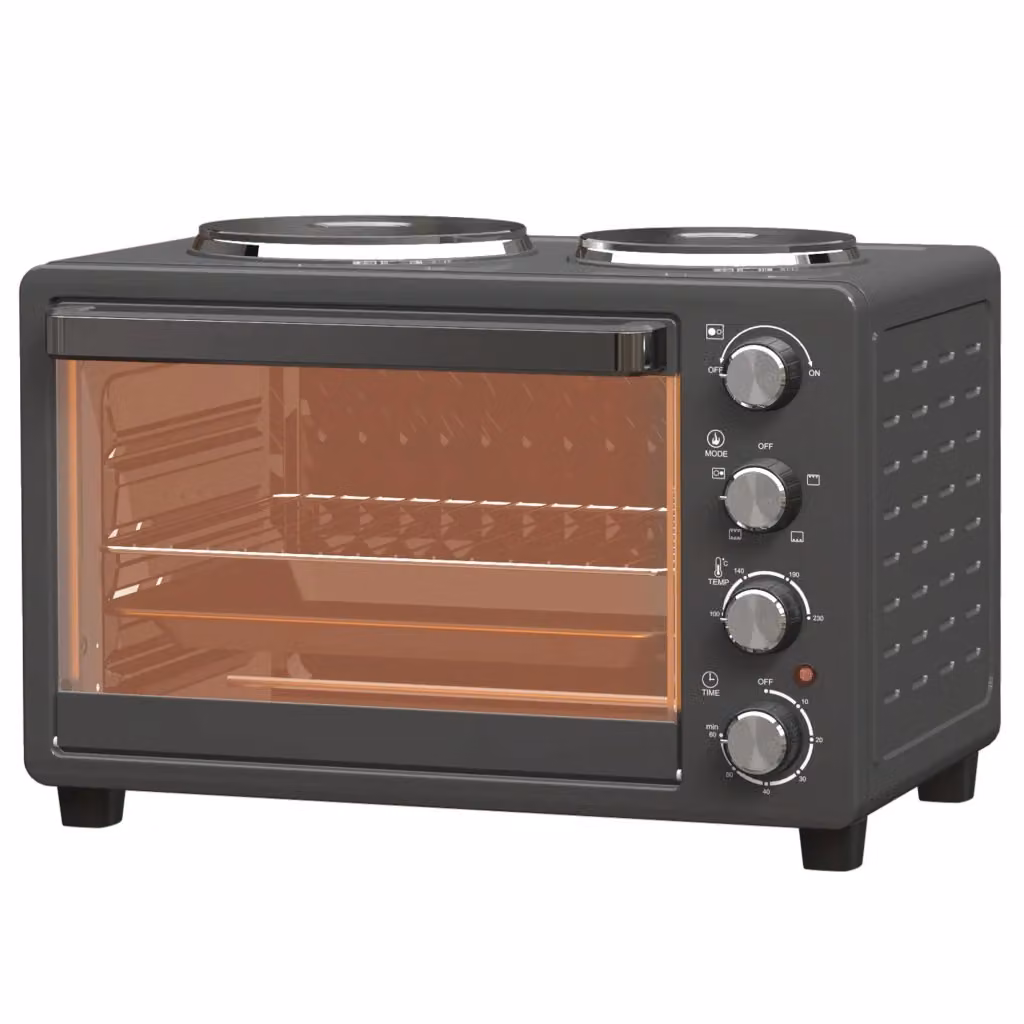 Forno Tostapane Elettrico Minimal da 28 L con Grill e Timer, Nero – 2