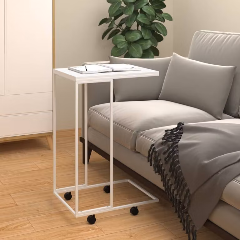 Maison Exclusive - Tavolino con rotelle Bianco 40x30x63,5 cm Materiale ligneo