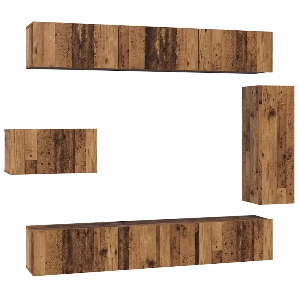 Set mobile TV moderno vidaXL in legno marrone, 8 pezzi, L/P/H: 160 x 40 x 50 cm – 2