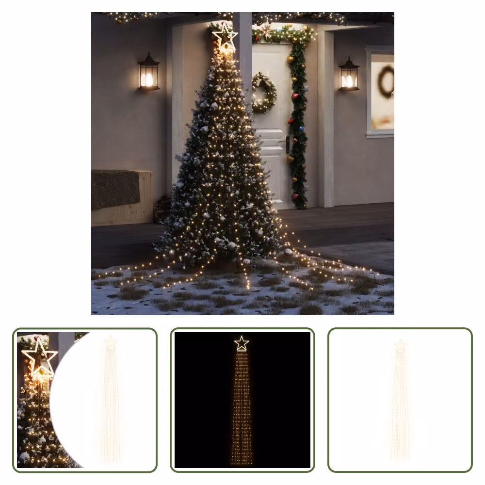 The Living Store Albero di Natale 320 LED bianco caldo 375 cm