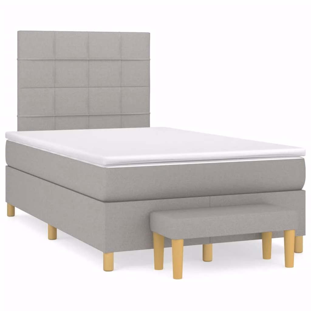 Maison Exclusive - Letto boxspring con materasso Grigio chiaro 120x190 cm Tessuto