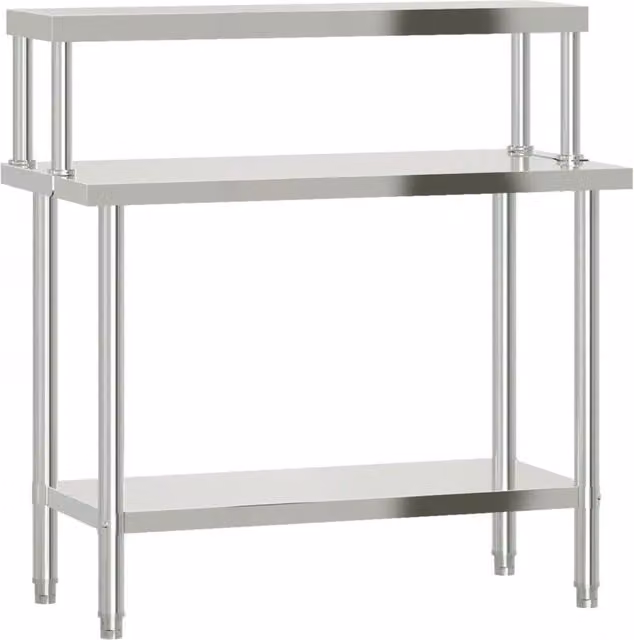 Tavolo da lavoro per cucina DESIGN IN con ripiano in acciaio inox color argento L/P/H: 110 x 55 x 120 cm – 1