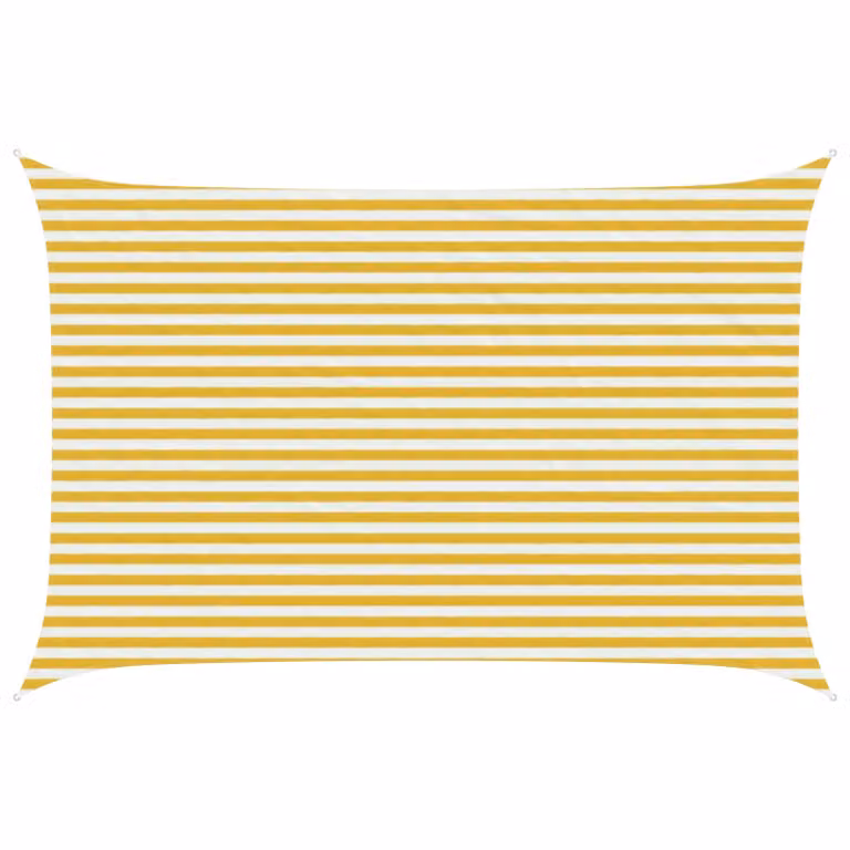 Telo Ombra Rettangolare vidaXL in HDPE Giallo e Bianco 3 x 4 m