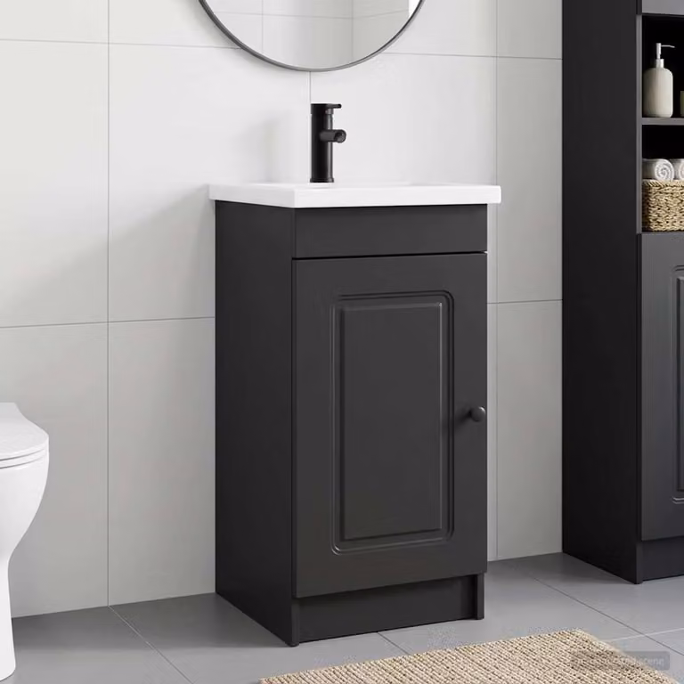Mobile da bagno con lavabo vidaXL moderno nero L/P/H: 42 x 40 x 84,5 cm