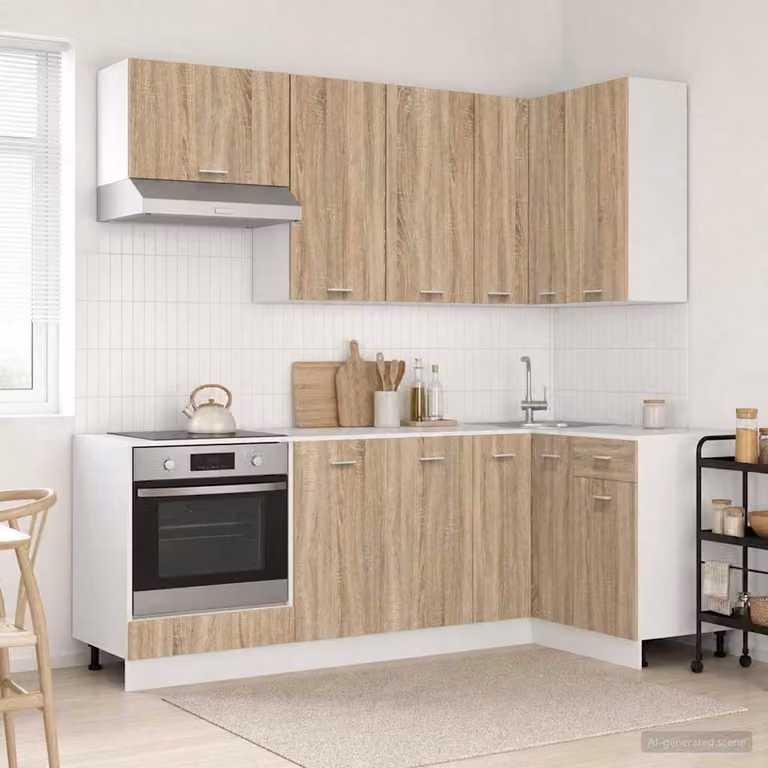 Unità cucina moderna vidaXL LYON composta da 8 pezzi in legno ingegnerizzato color Rovere Sonoma