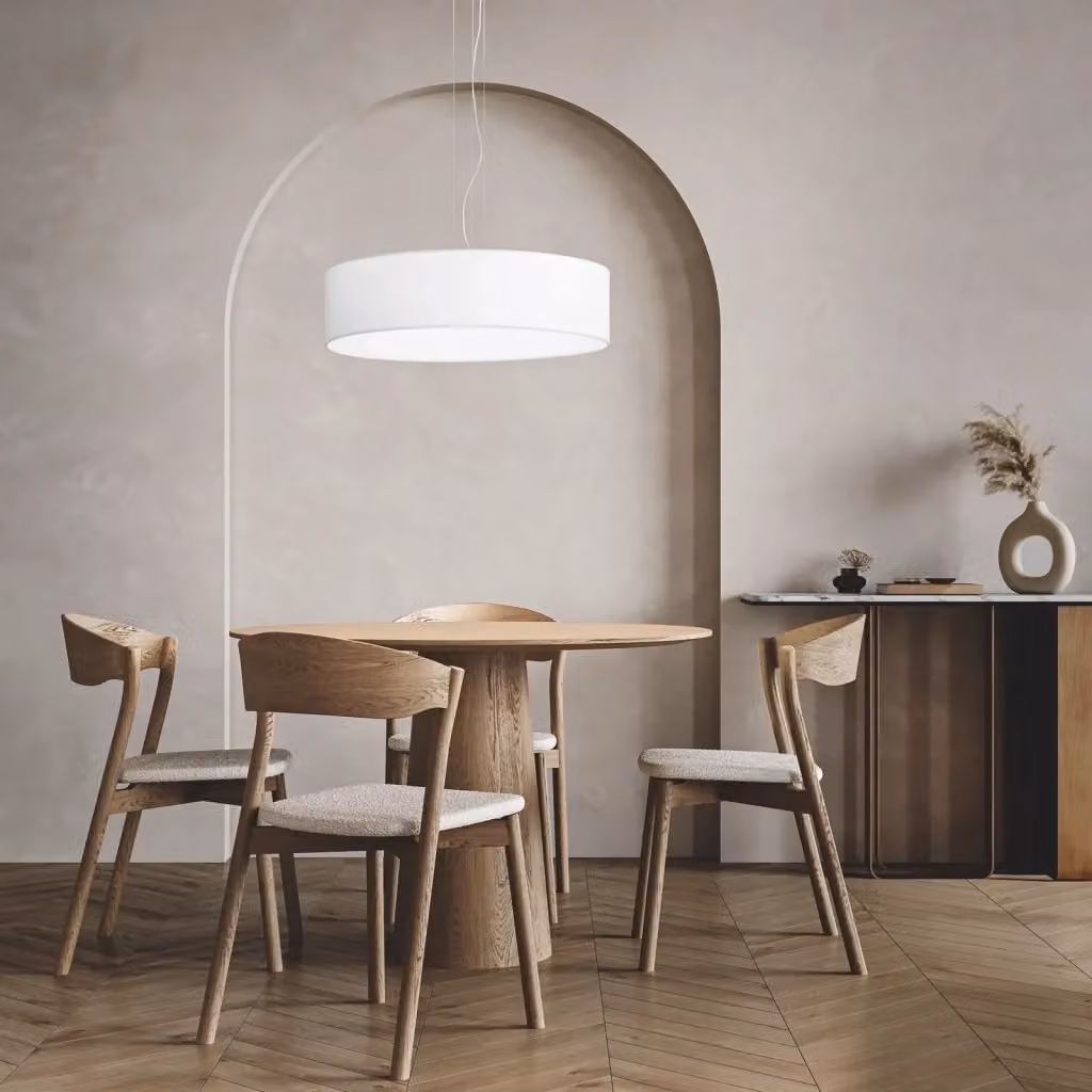 Set di paralumi cilindrici in tessuto bianco Ideal Lux Collezione SET Diametro: 70 cm, Altezza: 18 cm – 2