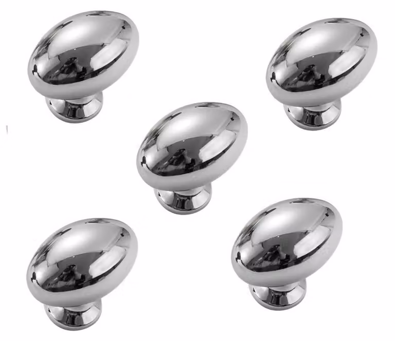 Set di 12 eleganti pomelli ovali in lega di zinco, color argento