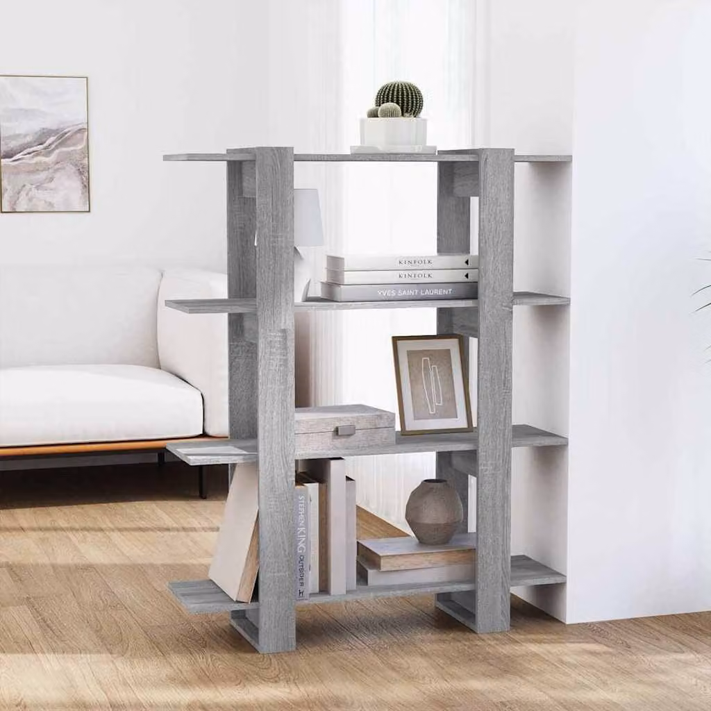 Libreria/Divisorio vidaXL Grigio Sonoma L/P/H: 100 x 30 x 123,5 cm