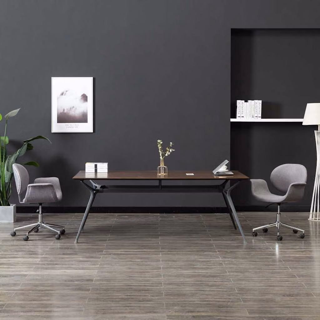 vidaXL Sedia da Pranzo Girevole Moderna Grigia in Tessuto L: 42 cm, P: 62 cm, H: 110 cm