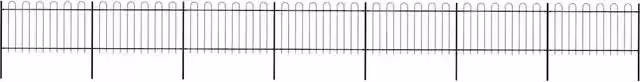 Recinzione da giardino vidaxl in acciaio con parte superiore ad anello, colore nero, L: 1172 cm, H: 100 cm