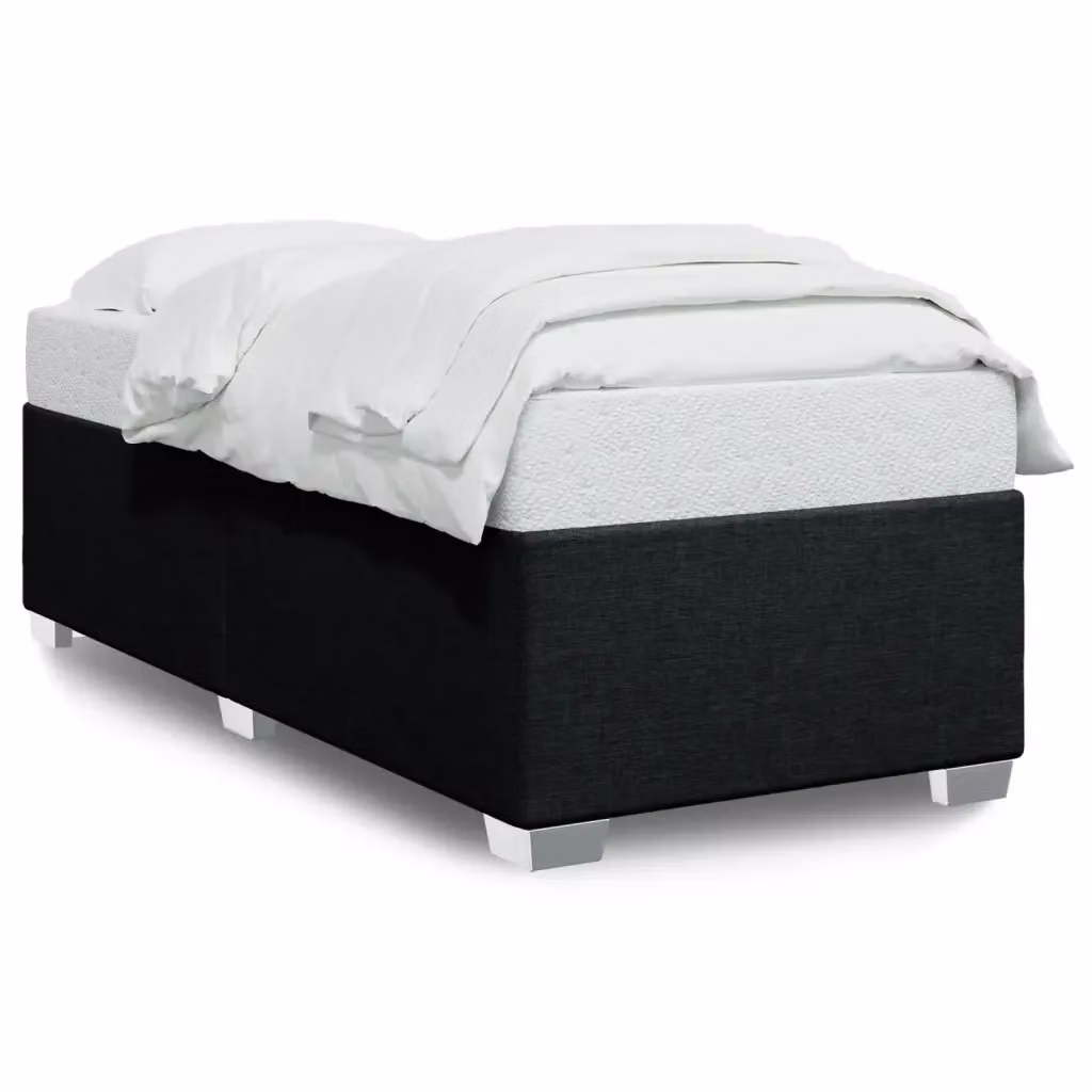 vidaXL Giroletto senza Materasso Nero in Tessuto L 80 cm x P 200 cm – 2