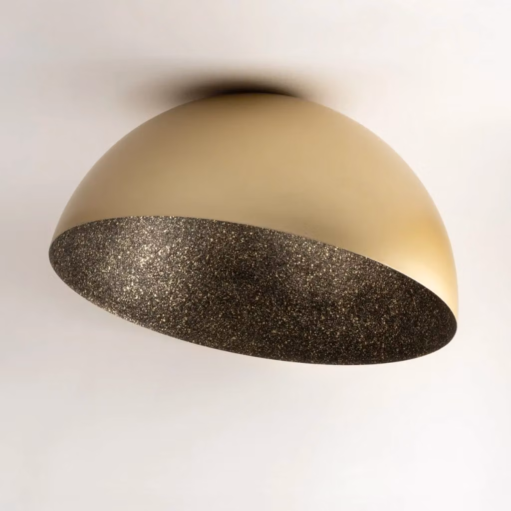 Plafoniera a cupola Sigma Lighting oro e nera con attacco E27, diametro 35 cm – 2