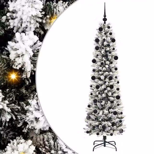 Albero di Natale Artificiale Moderno vidaXL con 300 LED Bianco Caldo, Altezza: 210 cm – 1
