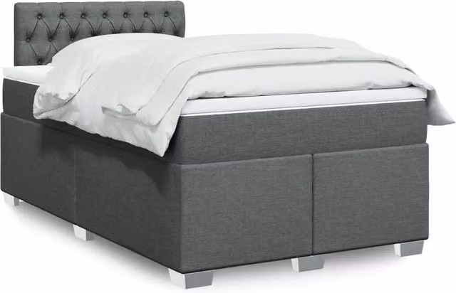 Giroletto a Molle con Materasso Grigio Scuro 120x200 cm Tessuto 3288163
