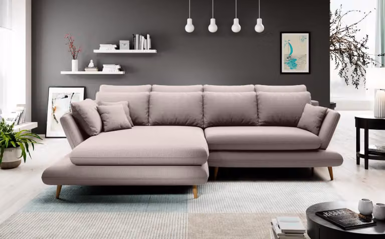 Divano a L in tessuto zona giorno divano angolare divano moderno design divano beige divani