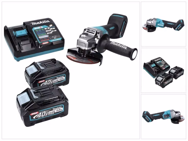 Smerigliatrice angolare a batteria Makita GA 016 GM2 40 V max. 125 mm Brushless XGT + 2x batteria 4,0 Ah + caricabatteria