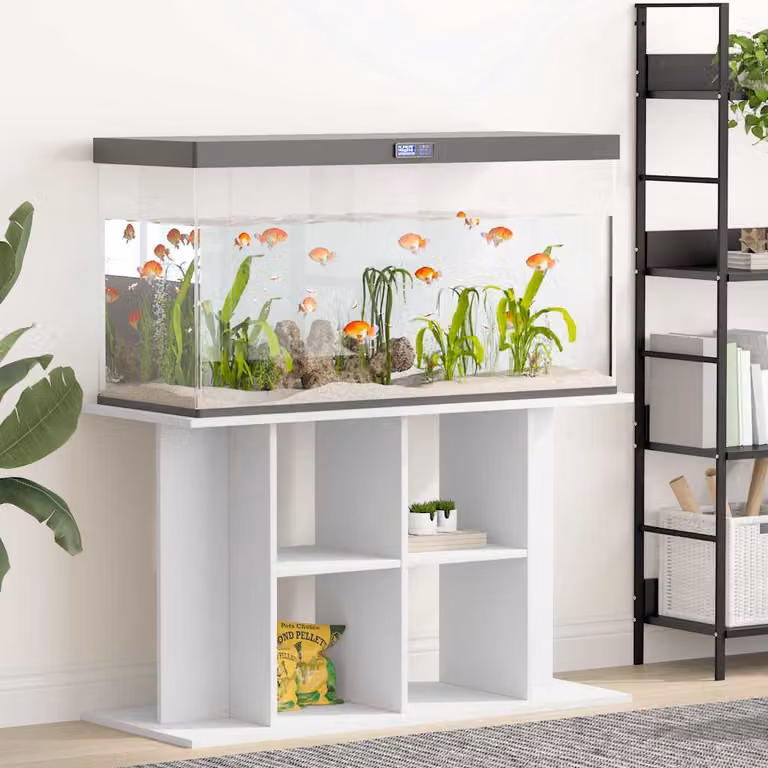 vidaXL Supporto per Acquario Moderno in Legno e MDF Bianco L/P/H: 100 x 40 x 60 cm