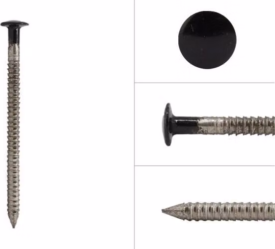 Chiodi ad anello in acciaio inox per rivestimenti Nero 2,6 x 40 - 500 grammi