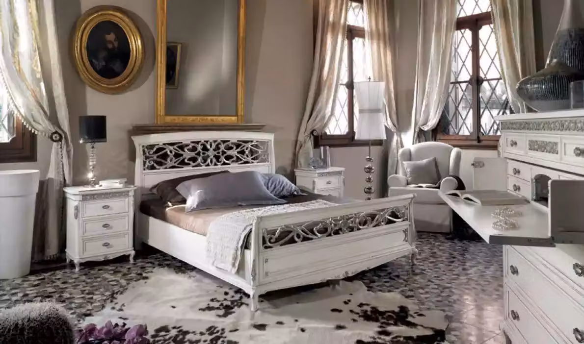Luxus Schlafzimmer Möbel 3tlg. Set Bett 2x Nachttische Modernes Design