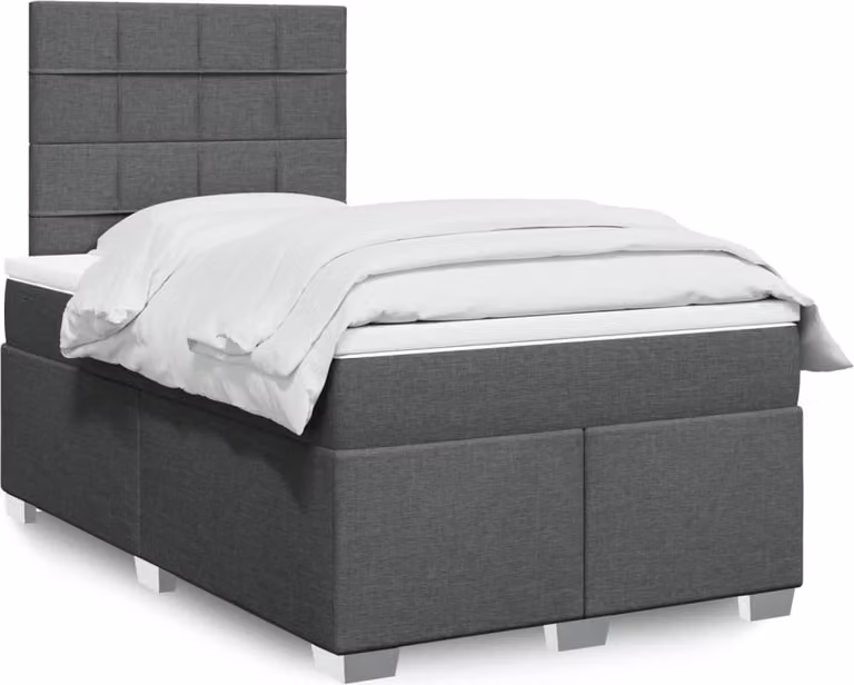 Maison Exclusive - Letto boxspring con materasso grigio scuro 120x190 cm Tessuto