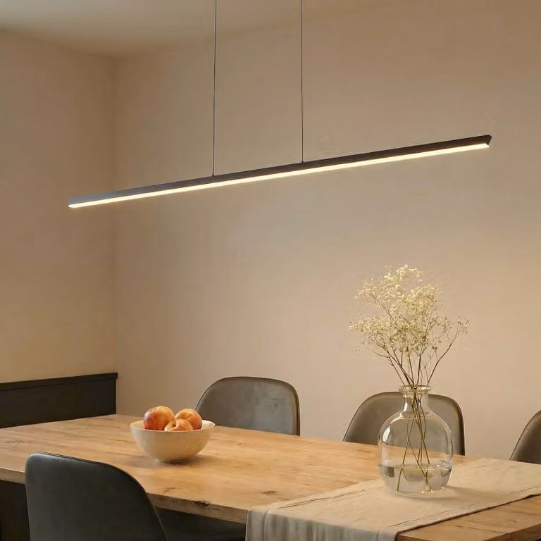 Lucande Lampada LED a sospensione Solvar, 158 cm, nera, CCT, dimmerabile Solvar Lucande,, Nero, Soggiorno / Sala da pranzo, Metallo, Moderno