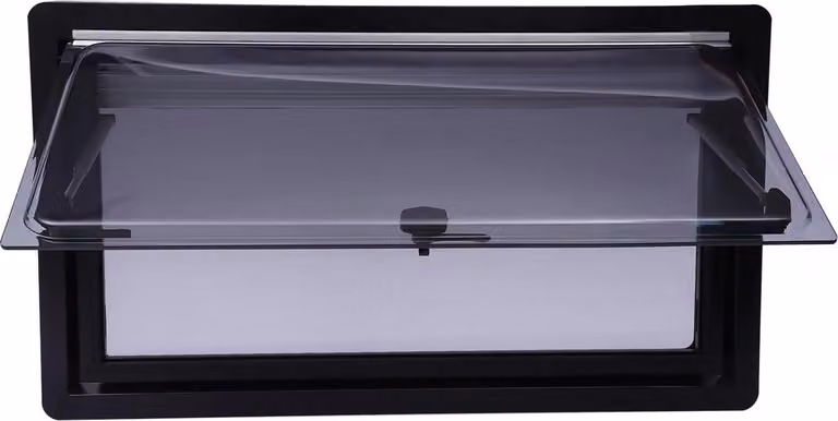 Finestre per camper e caravan - Finestra apribile con cerniere - Alluminio - 900 x 500 mm - Grigio