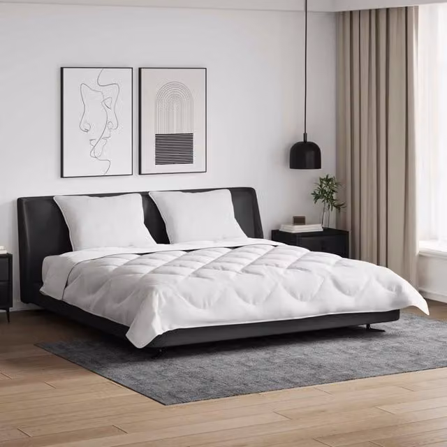 Set di 3 pezzi composto da piumone extra warm e cuscini vidaXL in microfibra bianca per adulti, L 200 x P 220 cm