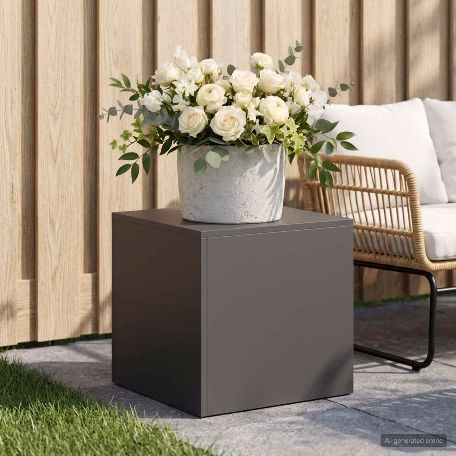 Supporto per piante vidaXL in acciaio nero L/P/H: 40 x 40 x 40 cm