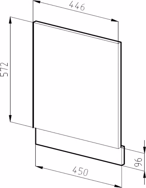 Pannello frontale Vicco R-Line Bianco lucido 45 cm senza piano di lavoro, Model 34638